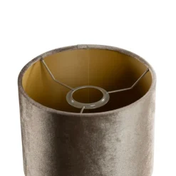 QAZQA Lampenschirme*Samtlampenschirm Bronze mit goldener Innenseite 18/18/14