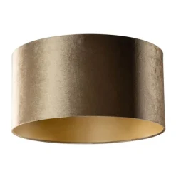 QAZQA Lampenschirme*Samtlampenschirm Bronze mit goldener Innenseite 50/50/25