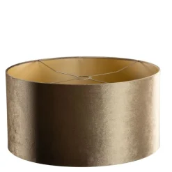 QAZQA Lampenschirme*Samtlampenschirm Bronze mit goldener Innenseite 50/50/25