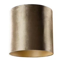 QAZQA Lampenschirme*Samtlampenschirm Bronze mit goldener Innenseite 40/40/40