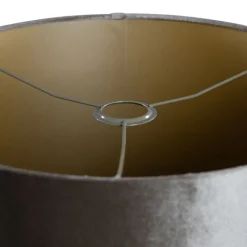 QAZQA Lampenschirme*Samtlampenschirm Bronze mit goldener Innenseite 40/40/40