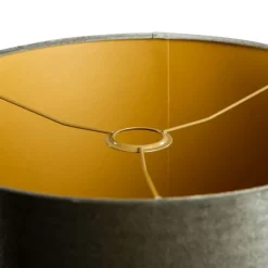 QAZQA Lampenschirme*Samtlampenschirm grün mit goldener Innenseite 40/40/40