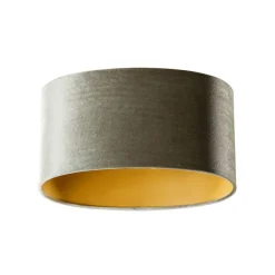 QAZQA Lampenschirme*Samtlampenschirm grün mit goldener Innenseite oval 35/23/18