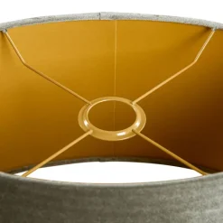 QAZQA Lampenschirme*Samtlampenschirm grün mit goldener Innenseite oval 25/16/15