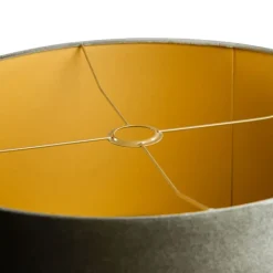 QAZQA Lampenschirme*Samtlampenschirm grün mit goldener Innenseite 50/50/25