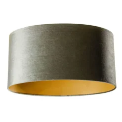QAZQA Lampenschirme*Samtlampenschirm grün mit goldener Innenseite oval 50/33/25