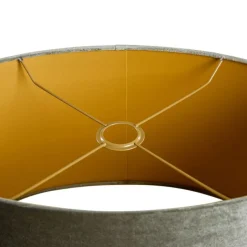 QAZQA Lampenschirme*Samtlampenschirm grün mit goldener Innenseite oval 50/33/25