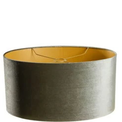 QAZQA Lampenschirme*Samtlampenschirm grün mit goldener Innenseite oval 50/33/25