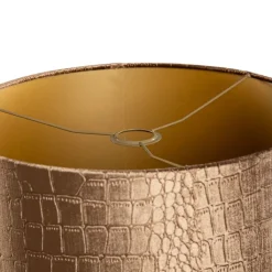 QAZQA Lampenschirme*Samtlampenschirm Krokodil-Design mit goldener Innenseite 40/40/40