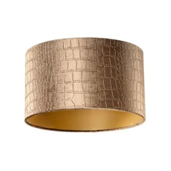 QAZQA Lampenschirme*Samtlampenschirm Krokodil-Design mit goldener Innenseite 35/35/20