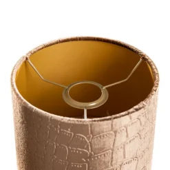 QAZQA Lampenschirme*Samtlampenschirm Krokodil-Design mit goldener Innenseite 18/18/14