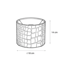 QAZQA Lampenschirme*Samtlampenschirm Krokodil-Design mit goldener Innenseite 18/18/14