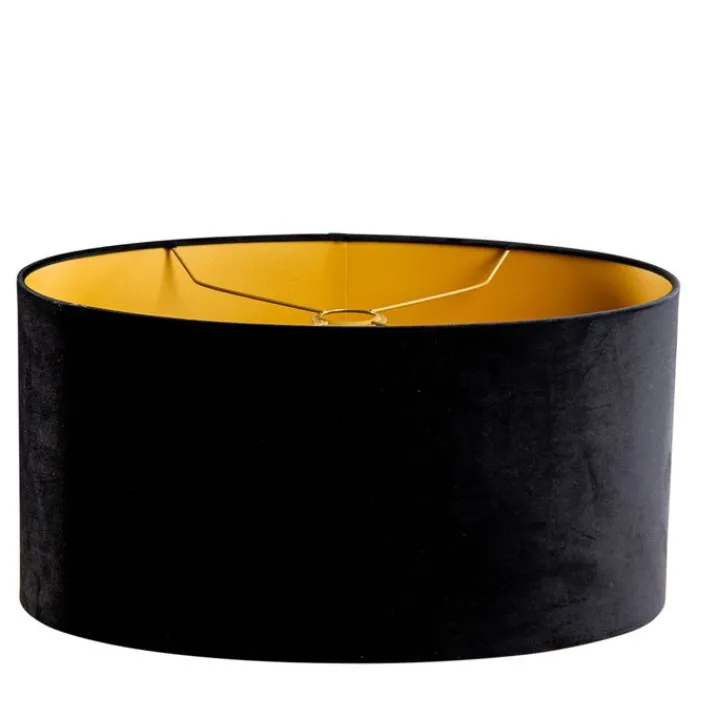 QAZQA Lampenschirme*Samtlampenschirm schwarz oval 50/33/25