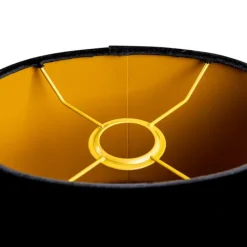 QAZQA Lampenschirme*Samtlampenschirm schwarz oval 25/16/15