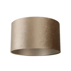 QAZQA Lampenschirme*Samtlampenschirm Taupe 35/35/20