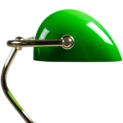 QAZQA Tischlampen|Wohnzimmerlampen*Schicke Tischleuchte aus Messing mit grünem Glas inkl. WLAN P45 - Banker