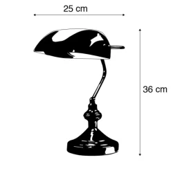 QAZQA Tischlampen|Wohnzimmerlampen*Schicke Tischleuchte aus Messing mit grünem Glas inkl. WLAN P45 - Banker