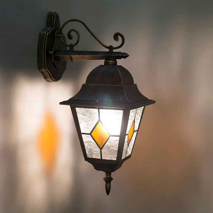 QAZQA Smarte Außenbeleuchtung|Außenwandleuchten*Schicke Vintage Außenwandlaterne Bronze inkl. Wifi A60 - Antigua