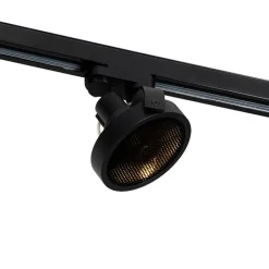 QAZQA Schlafzimmerlampen|Küchenlampen*Schienenspot Schwarz für 3-Phasen Schiene GU10 111mm - 3-Phasen Master Honey