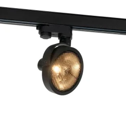 QAZQA Schlafzimmerlampen|Küchenlampen*Schienenspot Schwarz für 3-Phasen Schiene GU10 111mm - 3-Phasen Master Honey