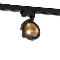 QAZQA Schlafzimmerlampen|Küchenlampen*Schienenspot Schwarz für 3-Phasen Schiene GU10 111mm - 3-Phasen Master Honey