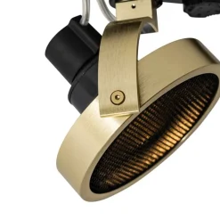 QAZQA Deckenstrahler|Aufbaustrahler*Schienenstrahler Gold für 3-Phasenschiene GU10 111mm - 3-Phasen Master Honey