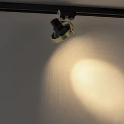 QAZQA Deckenstrahler|Aufbaustrahler*Schienenstrahler Gold für 3-Phasenschiene GU10 111mm - 3-Phasen Master Honey