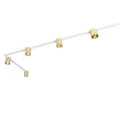 QAZQA Deckenstrahler|Aufbaustrahler*Schienensystem Gold und Weiß mit 5 Spots 1-phasig - Rondoo Up