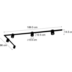QAZQA Deckenstrahler|Aufbaustrahler*Schienensystem Gold und Weiß mit 5 Spots 1-phasig - Rondoo Up