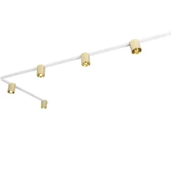QAZQA Deckenstrahler|Aufbaustrahler*Schienensystem Gold und Weiß mit 5 Spots 1-phasig - Rondoo Up
