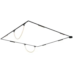 QAZQA Led-Strahler|Deckenstrahler*Schienensystem mit 6 Deckenleuchten und 2 Pendelleuchten Schwarz 1-phasig - Magnetic Marra Tautau