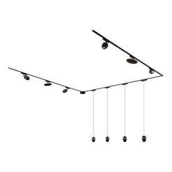 QAZQA Led-Strahler|Deckenstrahler*Schienensystem mit 10 Leuchten Schwarz 1-phasig - Magnetic Eggy Puk