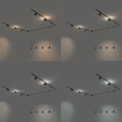 QAZQA Led-Strahler|Deckenstrahler*Schienensystem mit 10 Leuchten Schwarz 1-phasig - Magnetic Eggy Puk