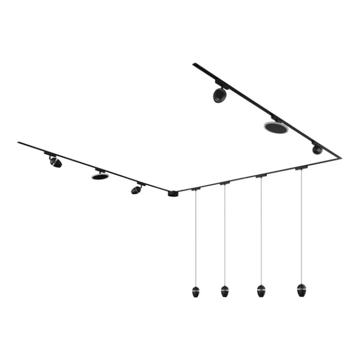 QAZQA Led-Strahler|Deckenstrahler*Schienensystem mit 10 Leuchten Schwarz 1-phasig - Magnetic Eggy Puk