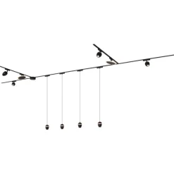 QAZQA Led-Strahler|Deckenstrahler*Schienensystem mit 10 Leuchten Schwarz 1-phasig - Magnetic Eggy Puk