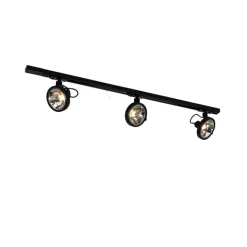 QAZQA Deckenstrahler|Aufbaustrahler*Schienensystem mit 3 Punkten schwarz 1-phasig - Go