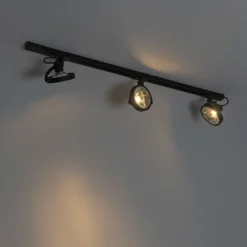 QAZQA Deckenstrahler|Aufbaustrahler*Schienensystem mit 3 Punkten schwarz 1-phasig - Go