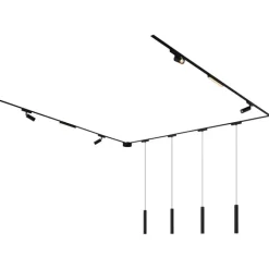 QAZQA Küchenlampen|Led-Strahler*Schienensystem mit 10 schwarzen Leuchten 1-phasig - Magnetic Samson Cassie Marra