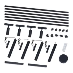 QAZQA Küchenlampen|Led-Strahler*Schienensystem mit 10 schwarzen Leuchten 1-phasig - Magnetic Samson Cassie Marra