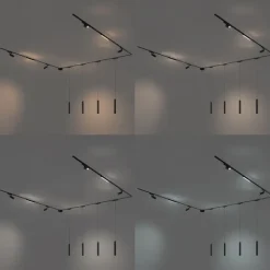 QAZQA Küchenlampen|Led-Strahler*Schienensystem mit 10 schwarzen Leuchten 1-phasig - Magnetic Samson Cassie Marra