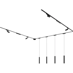 QAZQA Küchenlampen|Led-Strahler*Schienensystem mit 10 schwarzen Leuchten 1-phasig - Magnetic Samson Cassie Marra