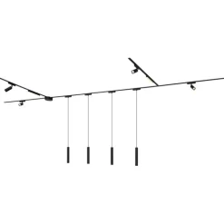 QAZQA Küchenlampen|Led-Strahler*Schienensystem mit 10 schwarzen Leuchten 1-phasig - Magnetic Samson Cassie Marra