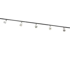 QAZQA Deckenstrahler|Aufbaustrahler*Schienensystem mit 5 Spots 1-phasig schwarz mit Stahl - Suplux
