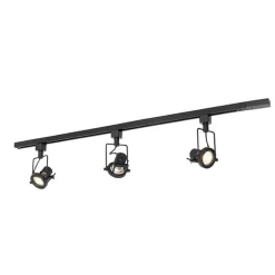 QAZQA Deckenstrahler|Aufbaustrahler*Schienensystem mit 3 Spots 1-phasig schwarz - Sulux
