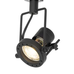QAZQA Deckenstrahler|Aufbaustrahler*Schienensystem mit 3 Spots 1-phasig schwarz - Sulux