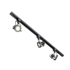 QAZQA Deckenstrahler|Aufbaustrahler*Schienensystem mit 3 Spots 1-phasig schwarz - Sulux