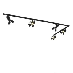 QAZQA Schlafzimmerlampen|Küchenlampen*Schienensystem mit 5 Spots schwarz - Film