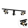 QAZQA Deckenstrahler|Aufbaustrahler*Schienensystem mit 3 Spots schwarz - Film