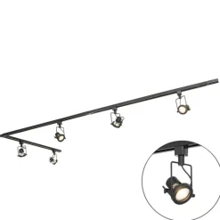 QAZQA Schlafzimmerlampen|Küchenlampen*Schienensystem mit 5 Spots 1-phasig schwarz - Sulux