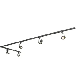 QAZQA Schlafzimmerlampen|Küchenlampen*Schienensystem mit 5 Spots 1-phasig schwarz - Sulux